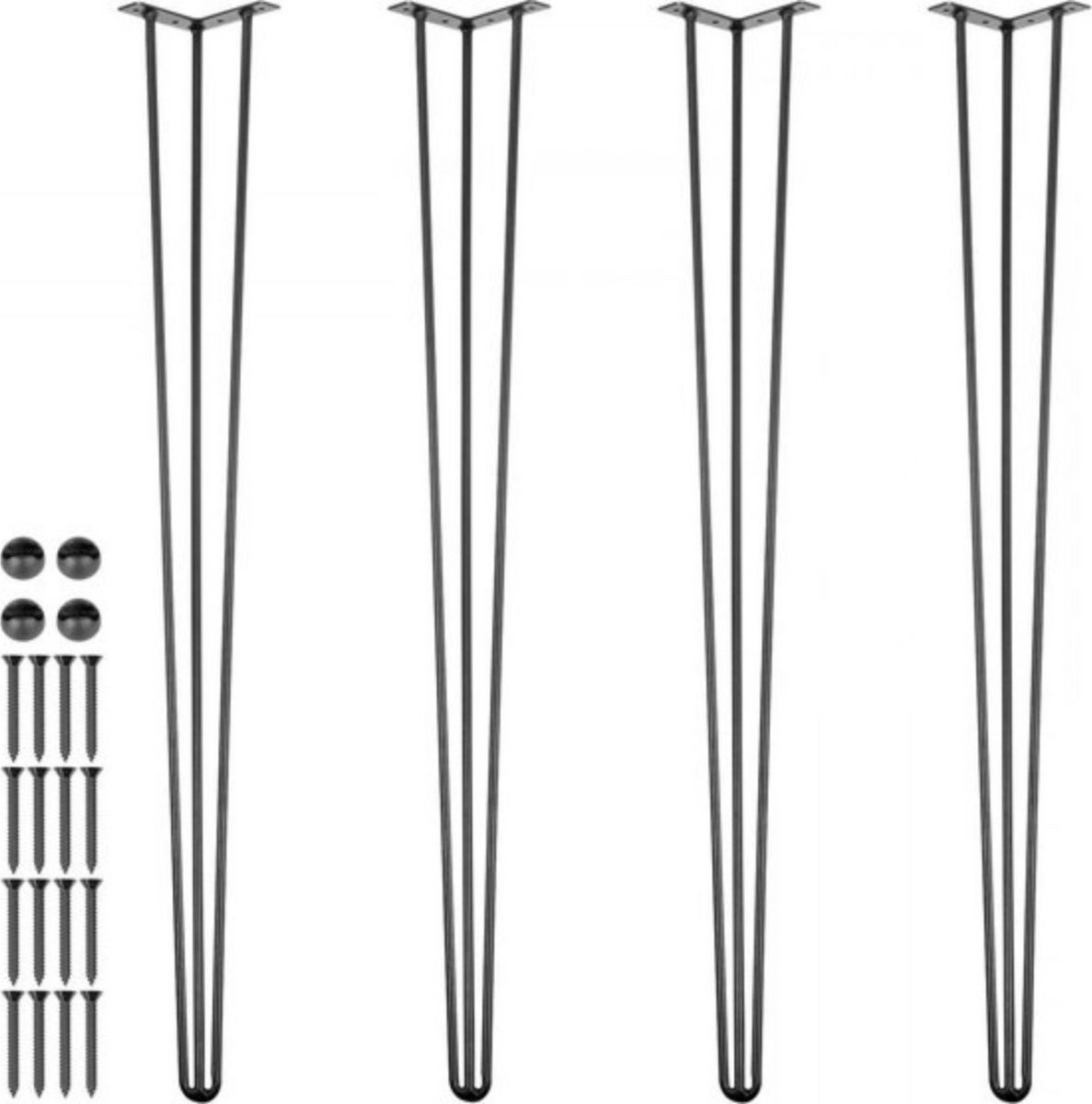 Bolt Edge Tafelpoten - 4 Stuks DIY Bureautafelpoten - Metaal Zwart- 91,5 cm Salontafelpoot - Tot 100kg Black