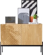 Buffet 2 portes avec pieds en métal - buffet - commode au design linéaire - 100 x 40 x 75 cm