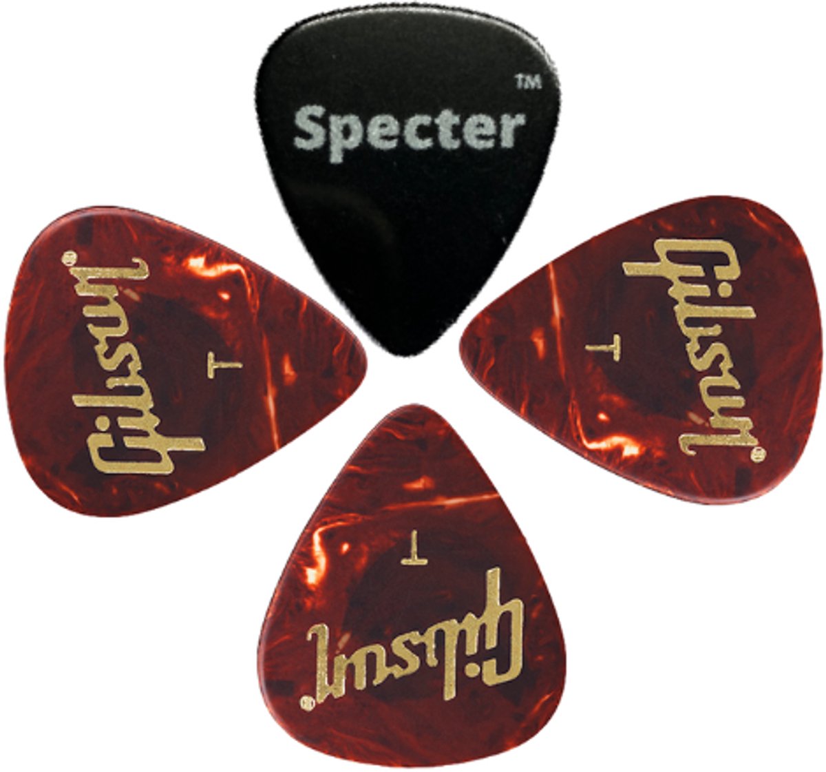 Gibson Plectrum Set (Thin) – 3 Stuks + Specter Plectrum - Lichtgewicht en Nauwkeurig voor Gitaarspelers