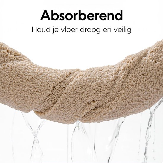 MAESON Badmat 60x90 cm - Antislip & Waterbestendig - Douchemat voor Badkamer - Groot - Beige - Geschikt voor Douche & Bad