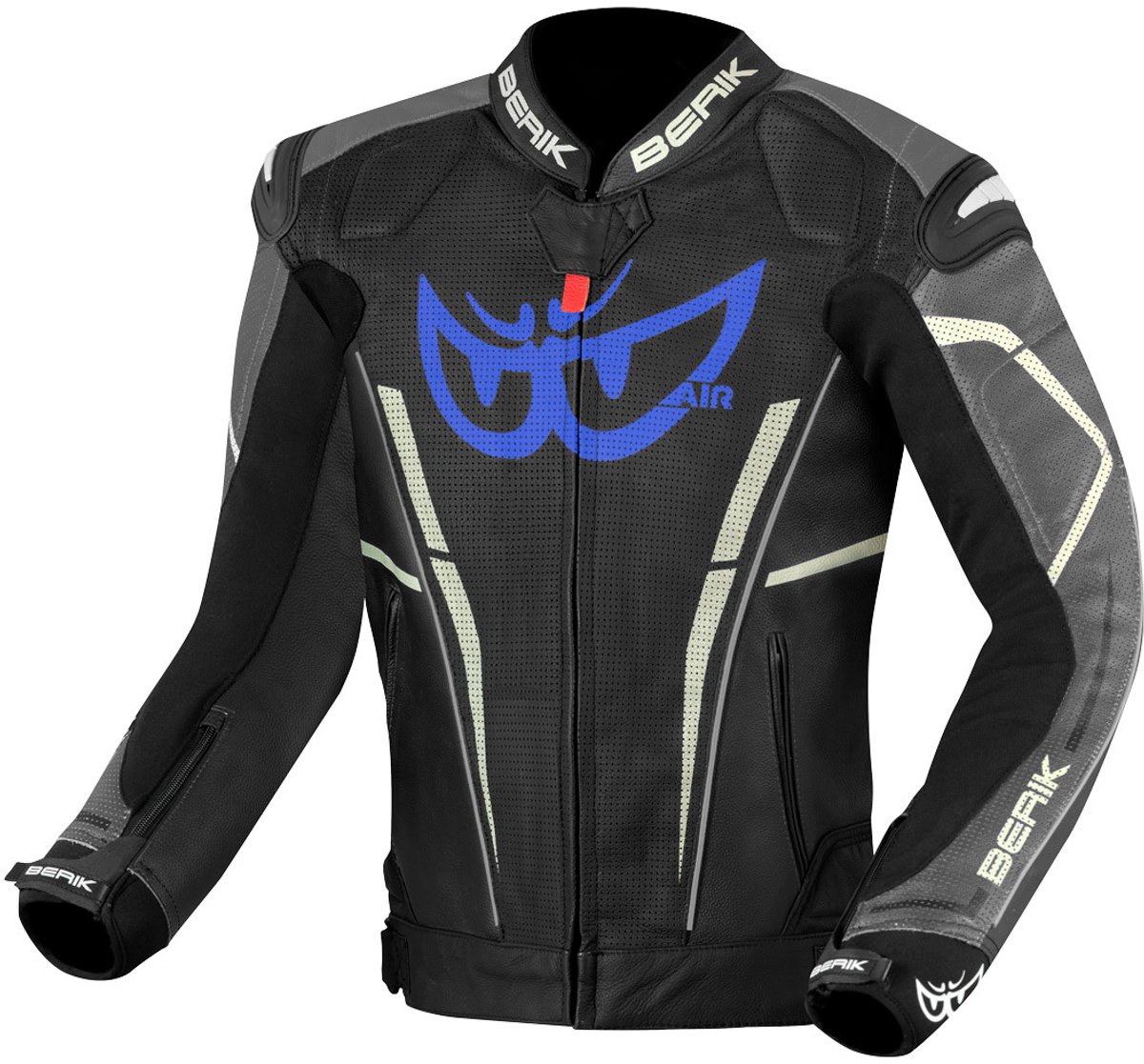 Berik Street Pro Evo Zwart Grijs Leren Motorjas - Jas