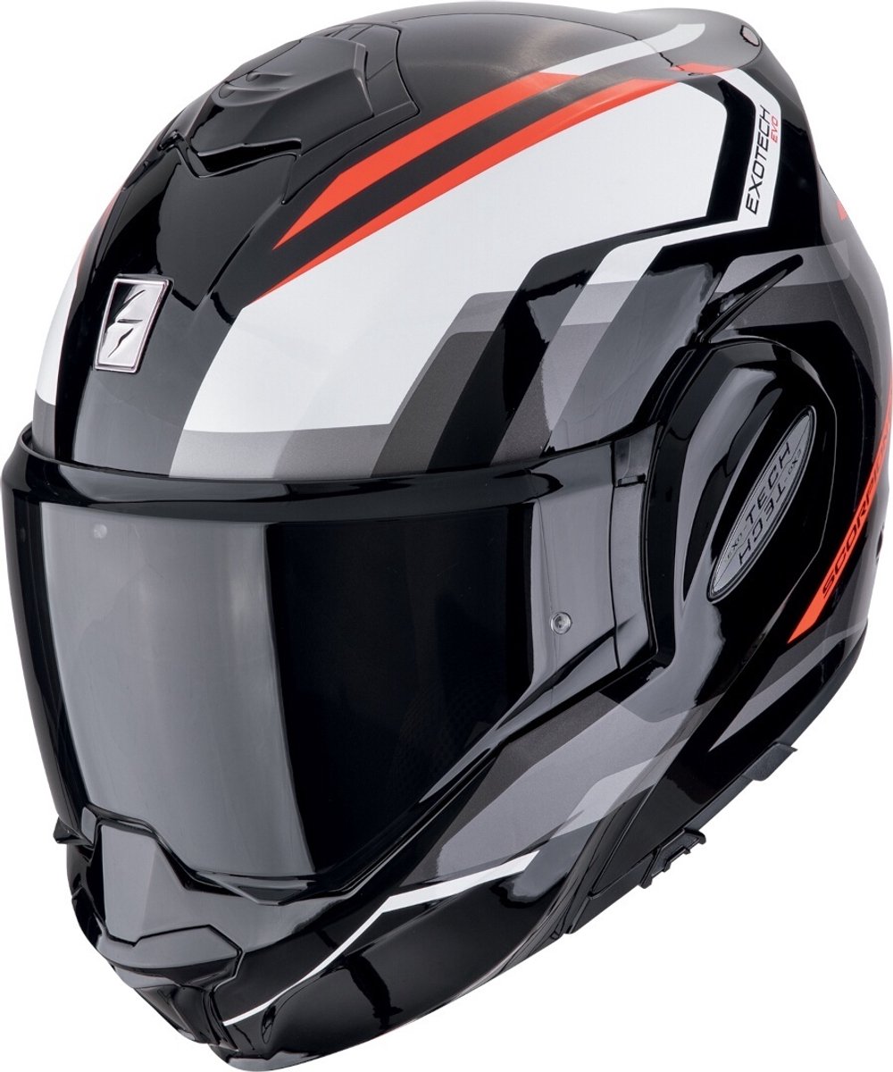 Scorpion EXO-Tech Evo Furio Zwart Grijs Rood Systeemhelm - Maat XL - Helm