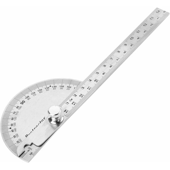 Foto: Rvs hoekmeter 180 verstelbare meetarm opvouwbare liniaal precisie protractor voor engineering tekenwerk