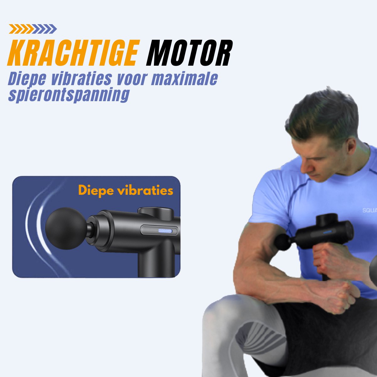 Afbeelding 3 van Squago Massage Gun professioneel - 32 standen - 10 opzetstukken - Compact massage Apparaat - Massage Pistool - Massagegun