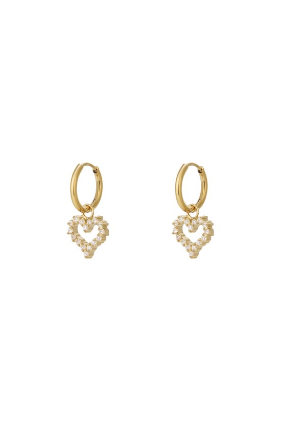 Boucles d'oreilles avec strass - Boucles d'oreilles femme - Couleur or - Acier inoxydable - Boucles d'oreilles femme - Bijoux - Boucles d'oreilles