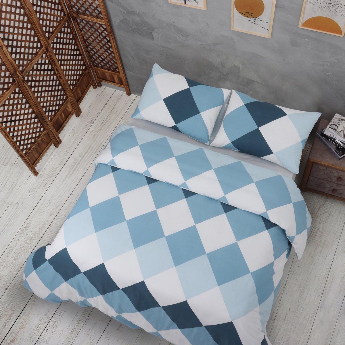 Ibenzoa® Stijlvolle en Comfortabele 3-delige Beddengoedset in Turquoise voor Optimaal Slaapcomfort