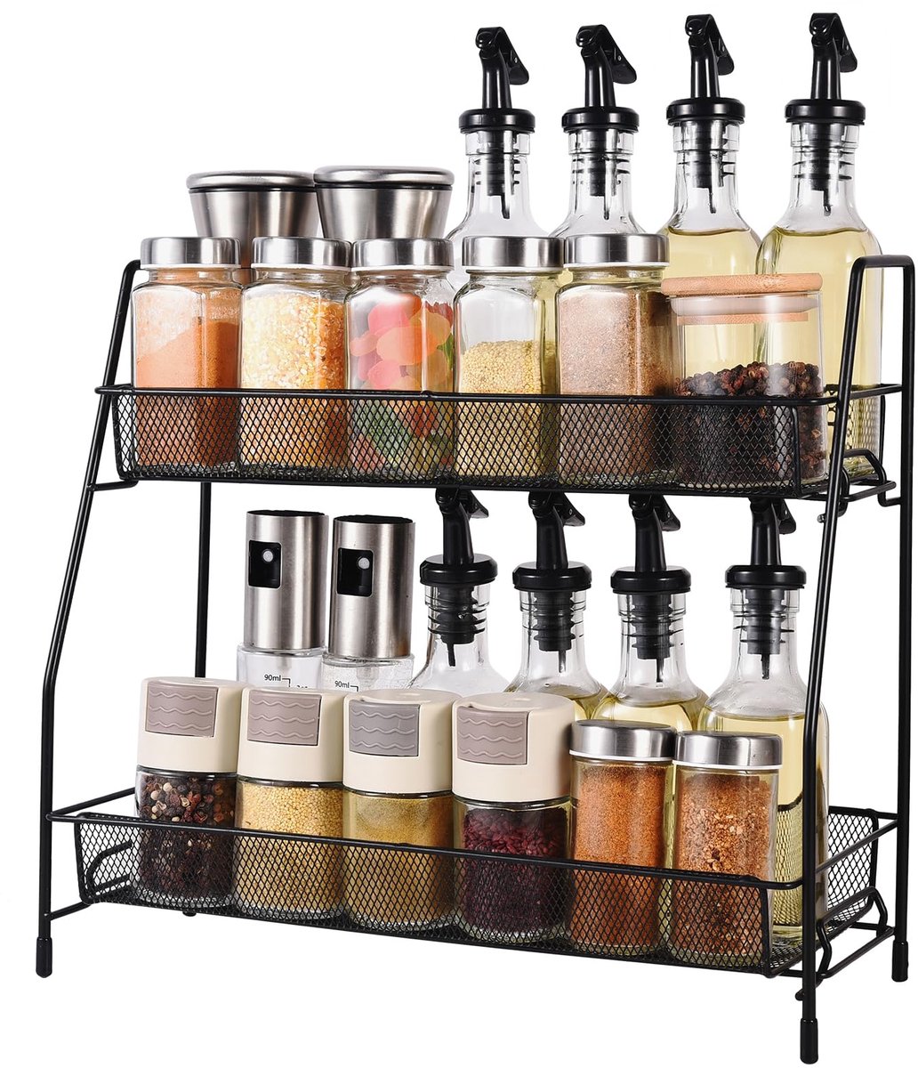 Ibenzoa® Kruidenrek Met Twee Lagen Voor Keuken En Badkamer, Roestvrijstalen Organizer
