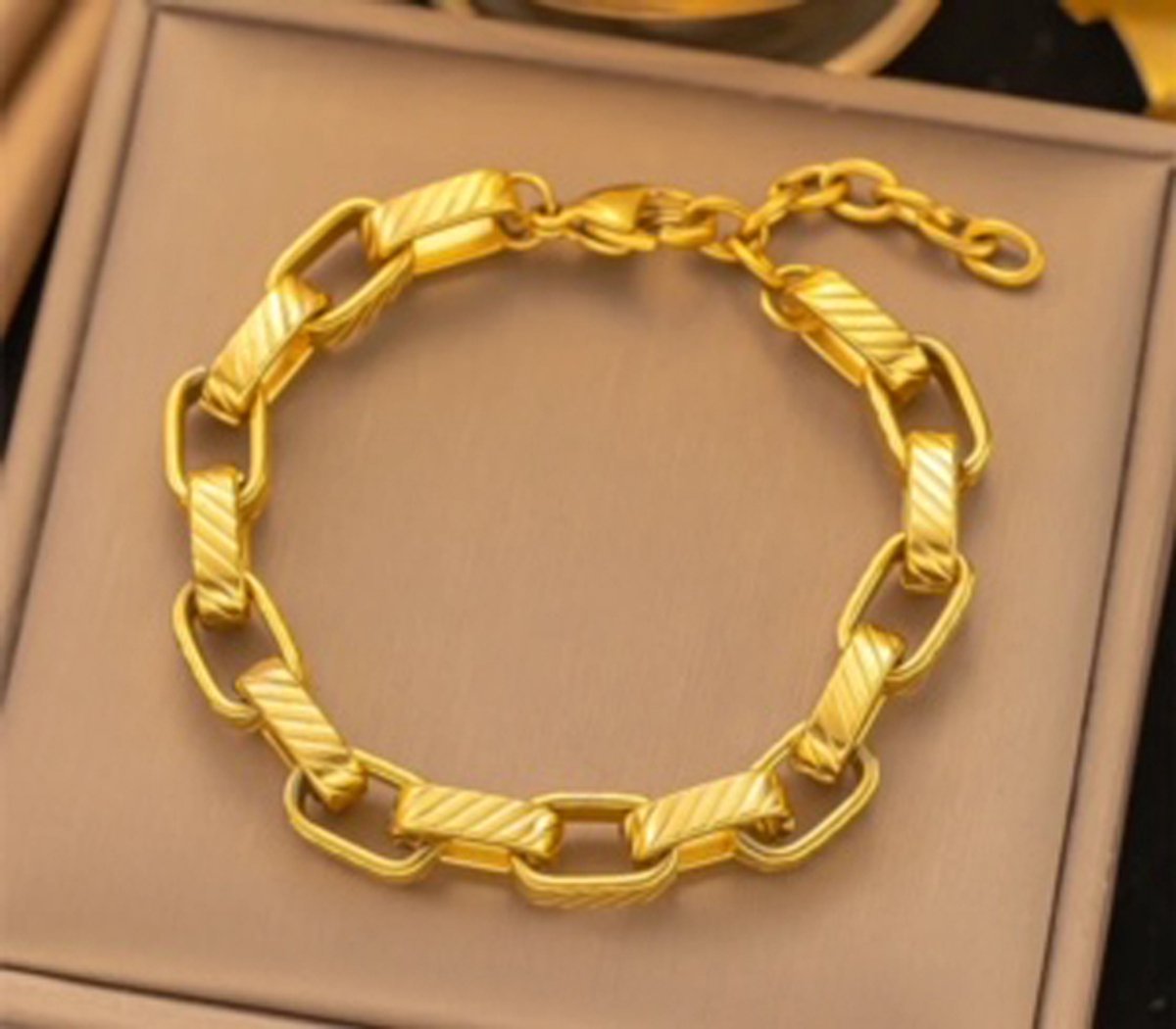 JP Family Jewelry - Luxe Armband - Dubbel Verguld RVS, Lengte 18-21 cm