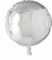Folie ballon rond zilver 46 cm - .