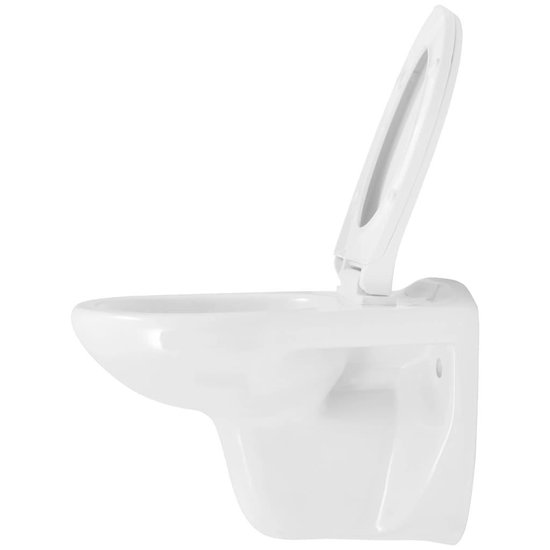 vidaXL Hangend toilet met soft-close toiletbril keramiek wit