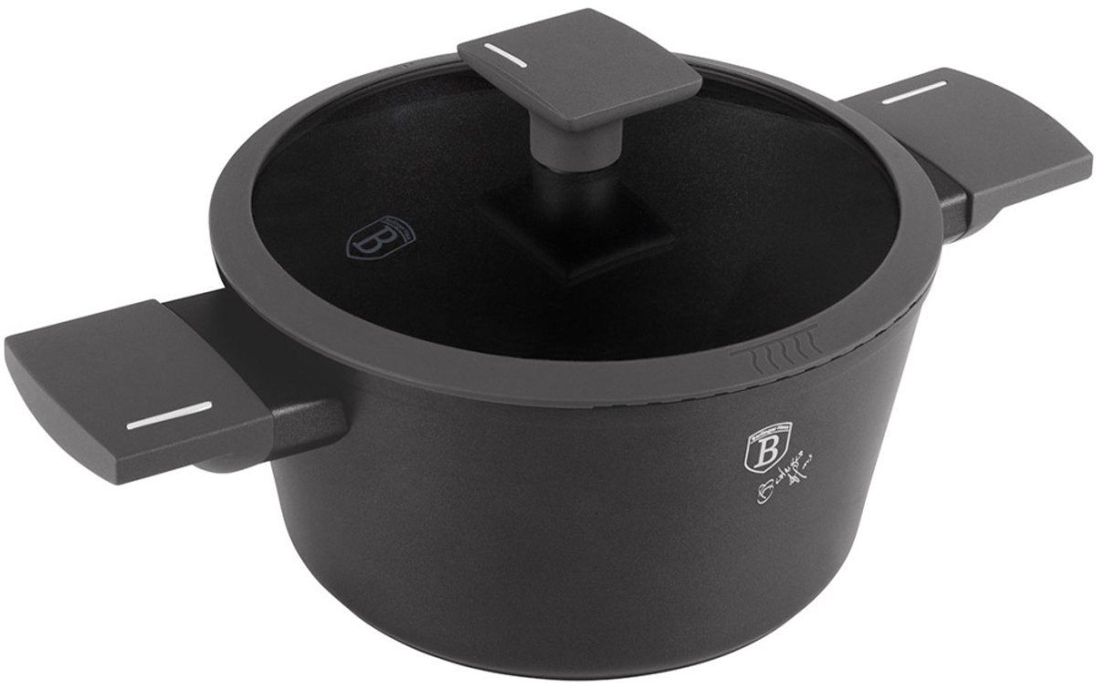 TITANIUM POT MET DEKSEL 20CM BERLINGER HAUS BH-8130 ANTRACIET