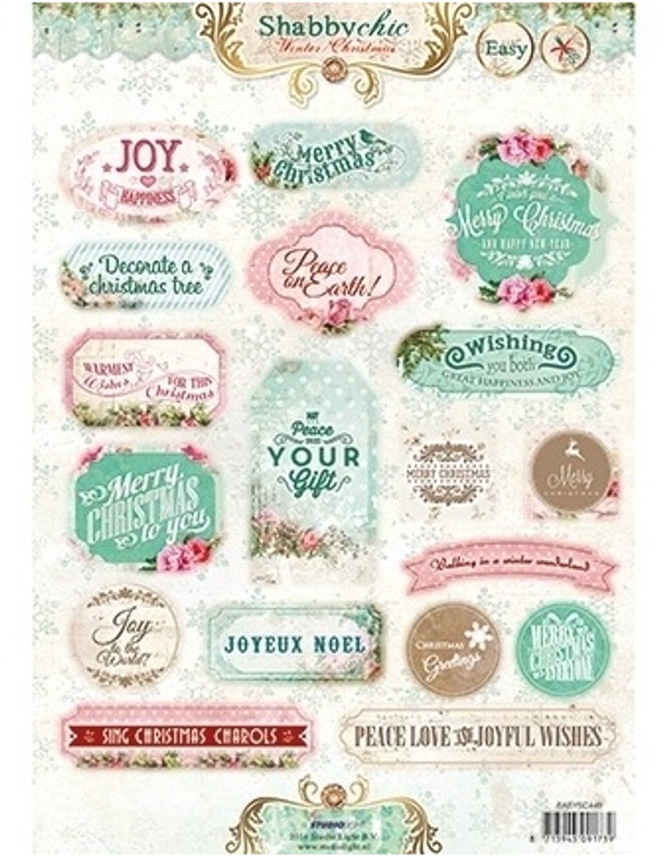Studio Light - Labels Winter Christmas Shabby Cic nr.449