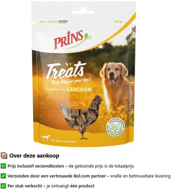 Prins Treats Dog Chicken 0,12kg