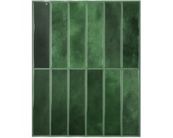 TileTastic tegelstickers - Groen - 8 stuks - Geschikt voor huurwoningen - Eenvoudig aanbrengen of verwijderen - Plaktegels keuken en badkamer