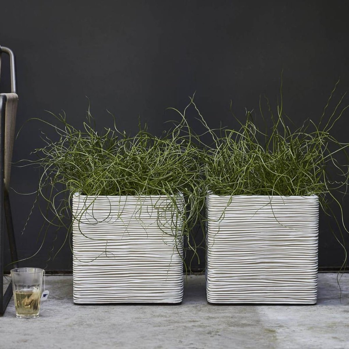Capi Europe Pot de fleurs carré Rib NL - 40x40 - Ivoire