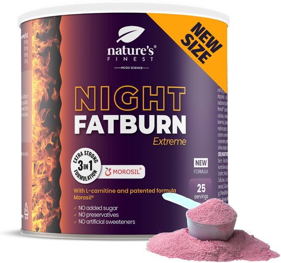 Nature's Finest Night FatBurn Extreme - Nacht Vetverbrander met Morosil (400 mg), L-Carnitine - Natuurlijke Valeriaan Slaapmiddelen voor Volwassenen
