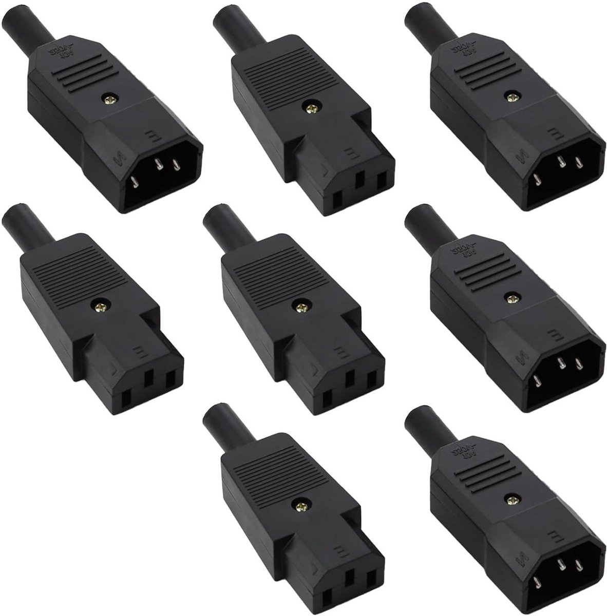 4 stuks IEC320 C14 naar C13 stroomkabel adapters - AC 250V 10A - eenvoudige montage