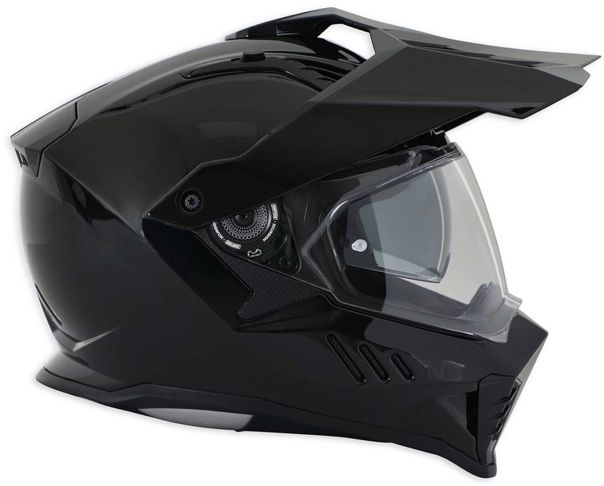 Simpson Xcursion Solid Zwart Metal Adventure Integraalhelm - Helm