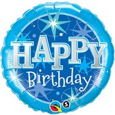 Wefiesta - Folieballon SPARKLE Happy Birthday BLAUW