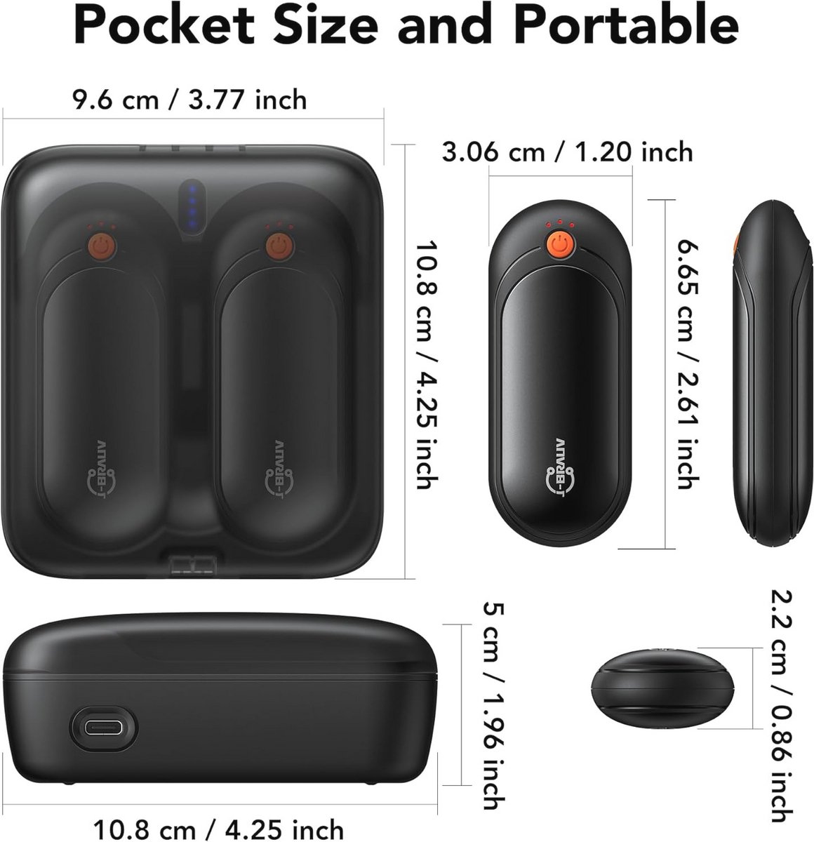 Oplaadbare Handwarmers voor Buiten - 14000mAh Herbruikbare Elektrische Handwarmers met Verwarmingsopties — cadeau in Sport & Outdoor - foto 3