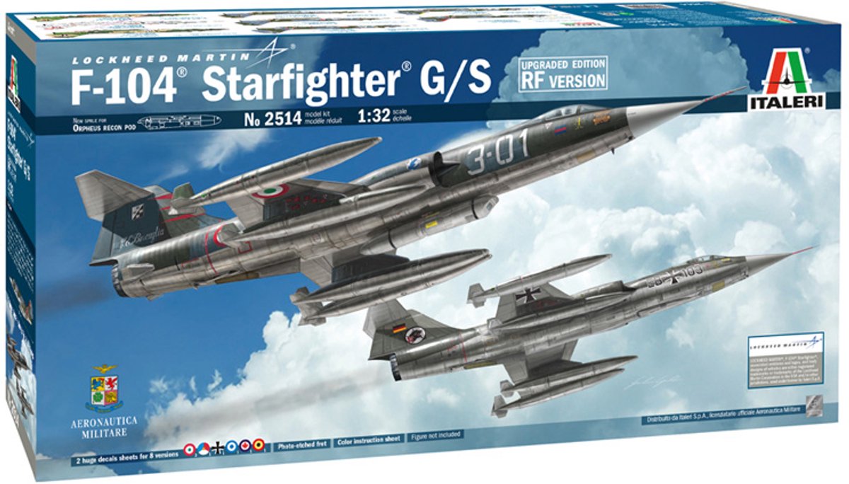 Italeri modelbouwpakket vliegtuigen - 2514 f-104 starfighter g/s - upgraded edition rf version plastic - 1:32 - modelbouw