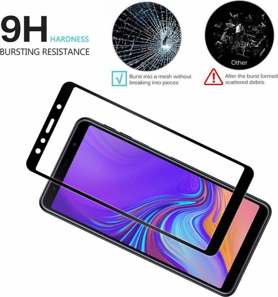 Protection d'écran complète pour Samsung Galaxy A7 2018 Verre trempé Noir |  bol