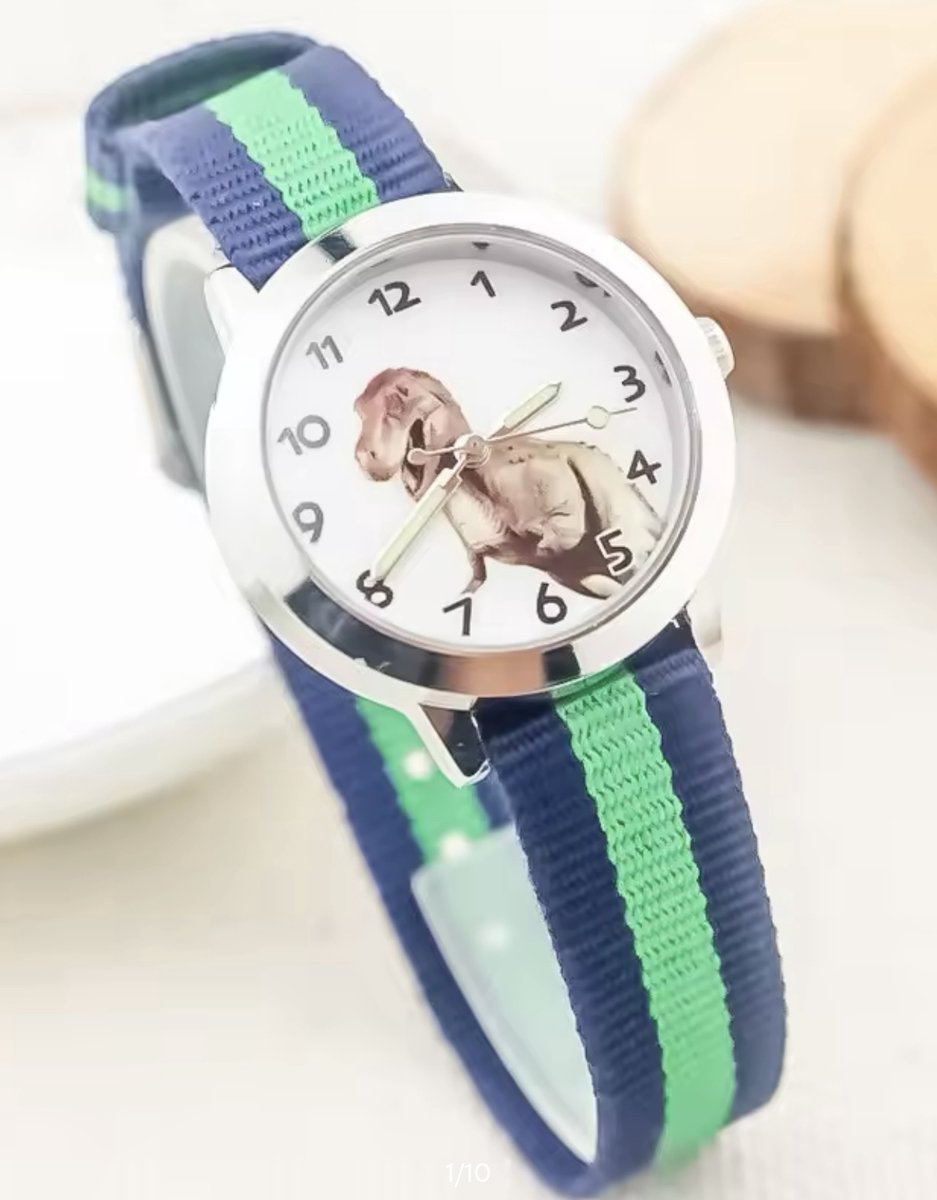 Dino horloge nylon bandje