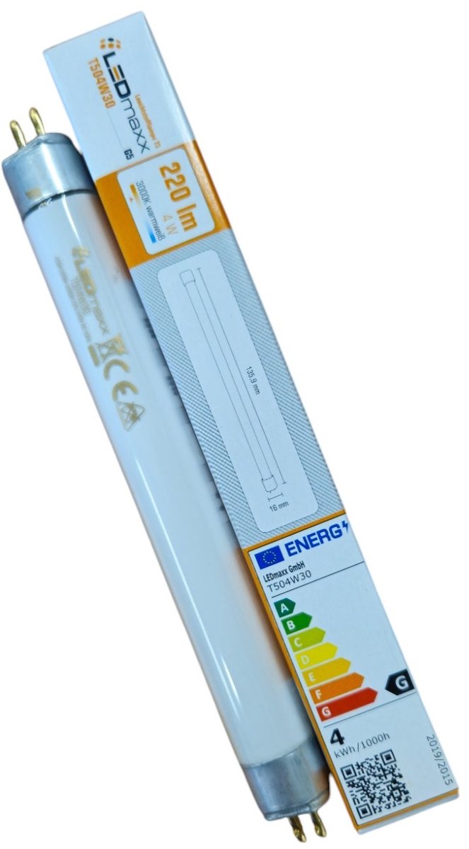 LEDmaxx TL Lamp T5 HE 136mm 4W/830 - G5 - Energiezuinige TL-buis - 220lm - 2700K - Warm Wit Licht