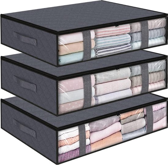 Grote opbergdozen onder het bed - Opvouwbare schoenenorganizer met 12 Grote opbergdozen onder het bed - Opvouwbare schoenenorganizer met 12