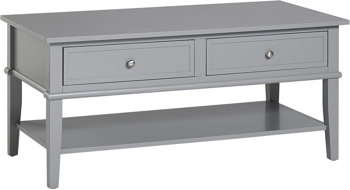Notio Living Franklin Salontafel – 2-Laden – MDF Grijs – Stijlvoll
