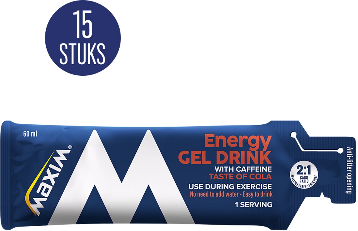 Goedkoopste Maxim Energy Gel Drink Cola Caffeine - 15 x 60ml - Isotone - Sportgel - Sportvoeding