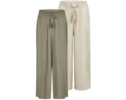 DENIMFY Dames Chino Broek DFKate 2 Pack comfort/relaxed Veelkleurig S Volwassenen Palazzo Broek - Zomerbroek