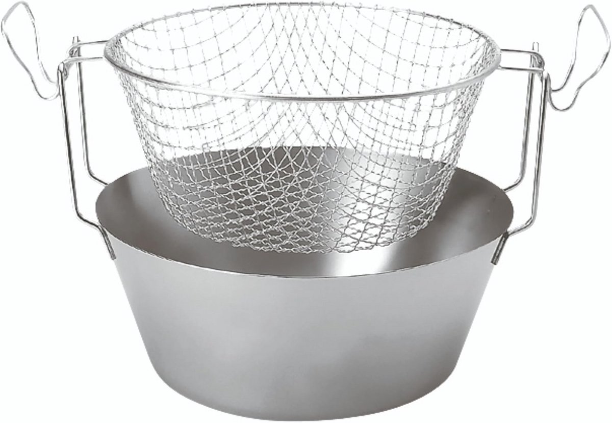 Friteuse Thermobodem 26 cm van roestvrij staal - duurzame en gebruiksvriendelijke frituurpan