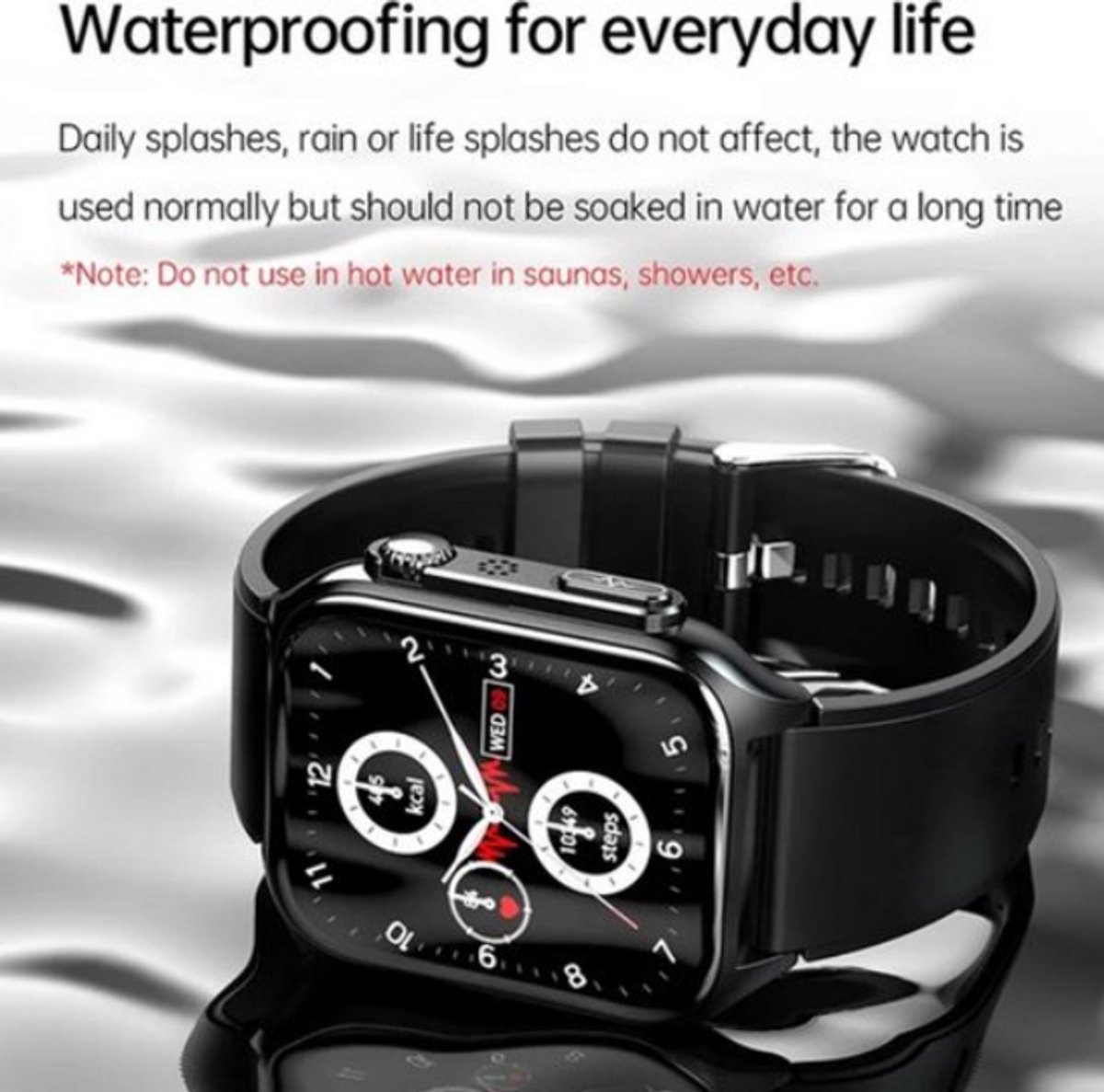 Afbeelding 2 van 2025 Smartwatch voor Mannen Zwart met Gezondheidsmonitoring