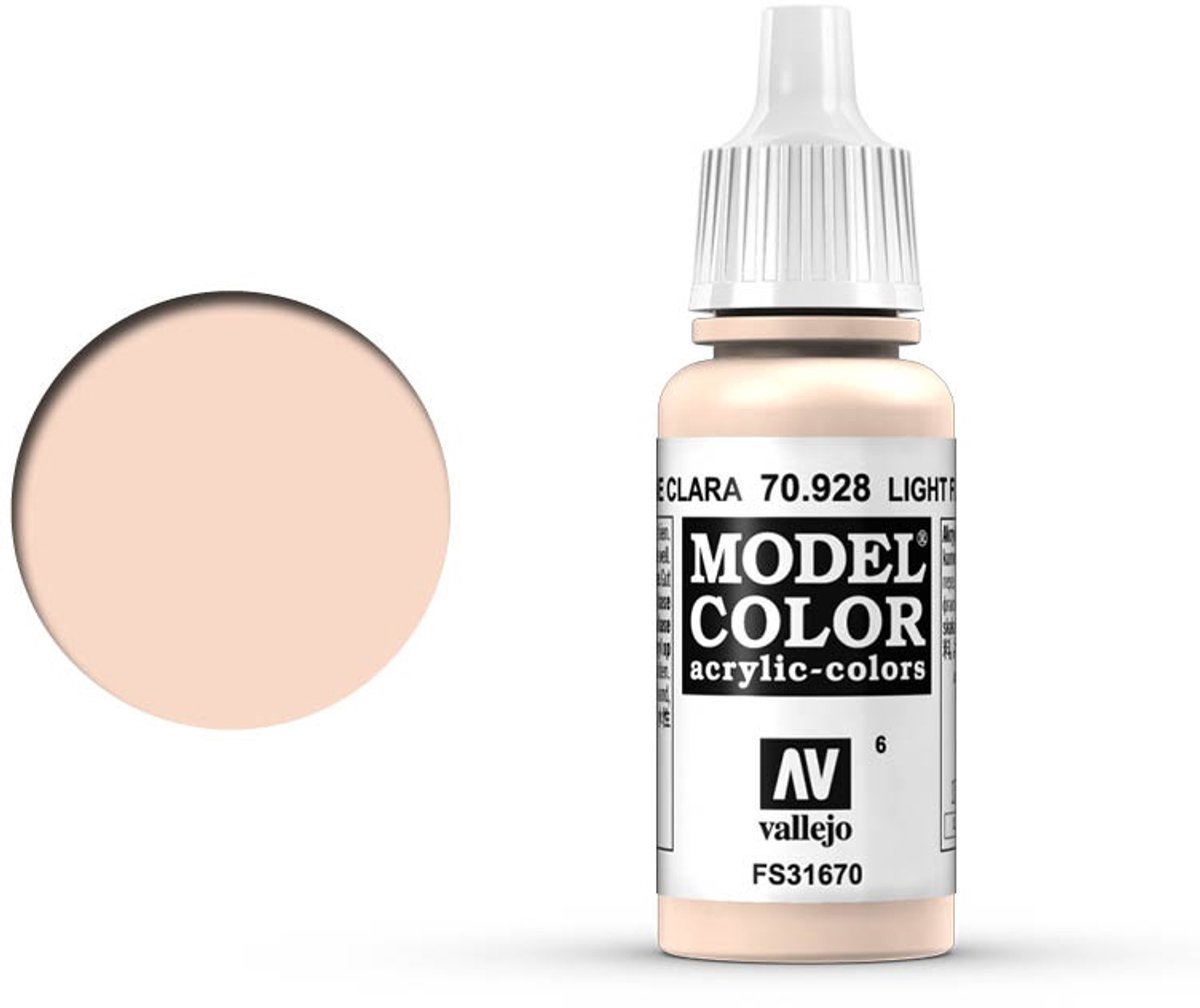 Vallejo Hobbyverf Acrylverf - 70928 Model Color Light Flesh - Acryl Verf flesje - 17 ml