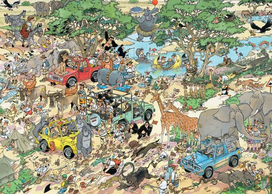 Jan van Haasteren - Safari & Storm - 2-in-1 puzzel - 2 x 1000 stukjes puzzel - Legpuzzel