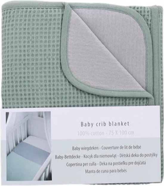 Baby Wiegdeken | Katoen Ledikant deken | Babydekentje | Wikkeldeken | Wafel | Groen