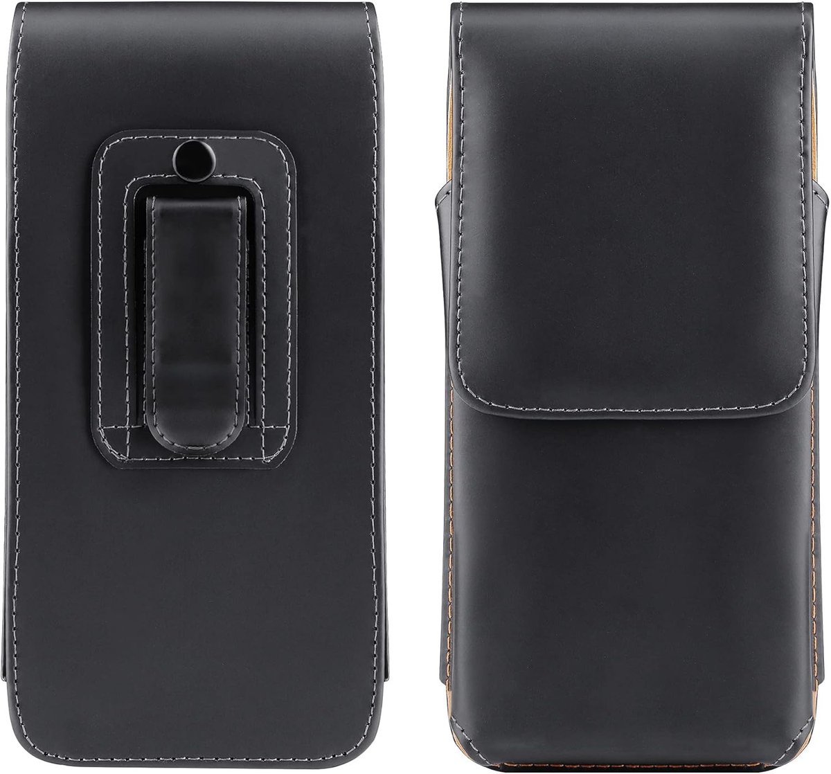Heuptasje voor smartphone met gordelclip - Geschikt voor 6,5 inch - Imitatieleren fanny pack in zwart