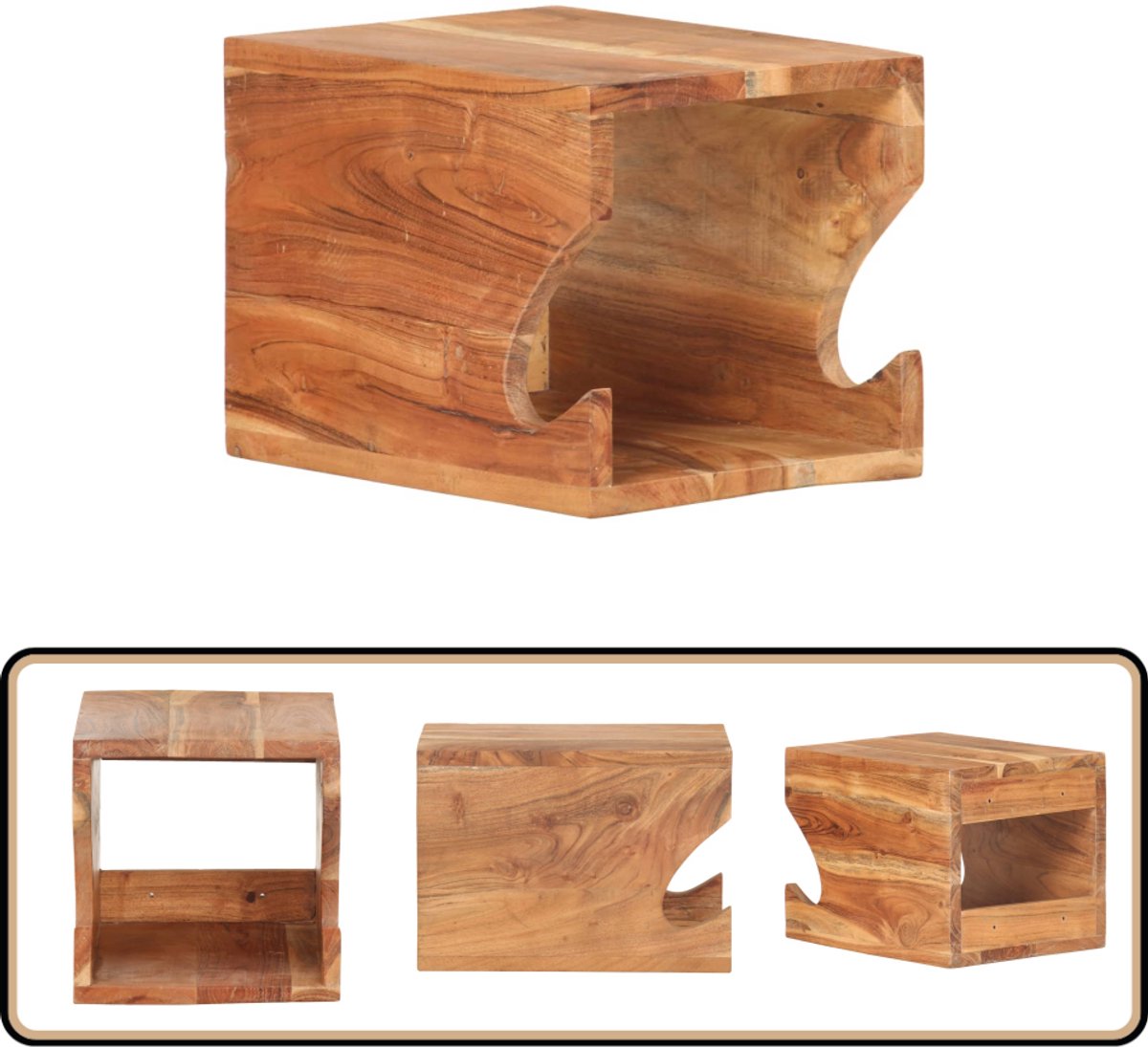 vidaXL - Wandfietsenrek - 35x25x25 - cm - massief - acaciahout