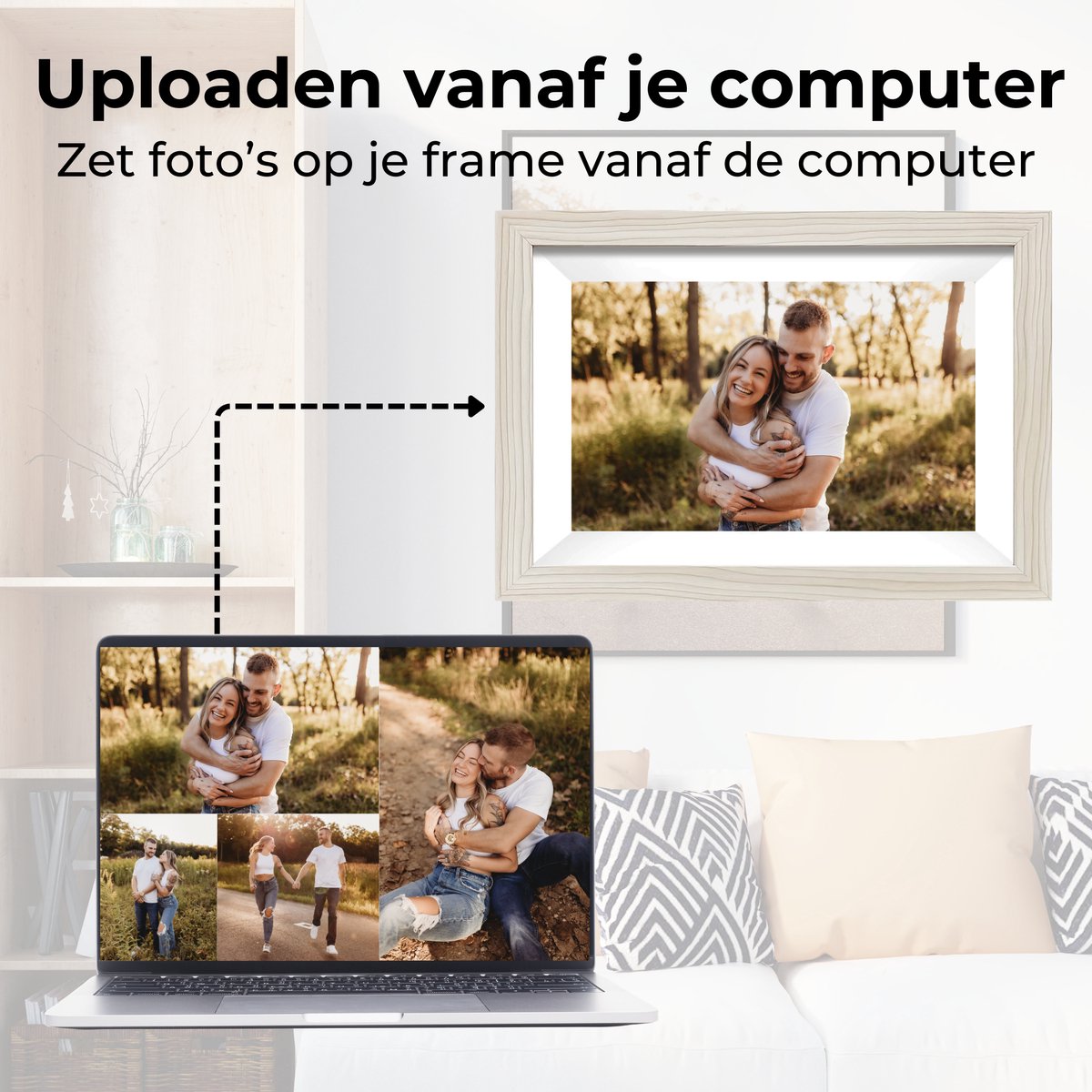 Naevy Digitale Fotolijst 10.1 inch – Digitaal Fotolijstje – HD Display – Met WiFi Verbinding & Touchscreen – Frameo App – 16 GB Intern Geheugen — cadeau in Wonen & Interieur - foto 5