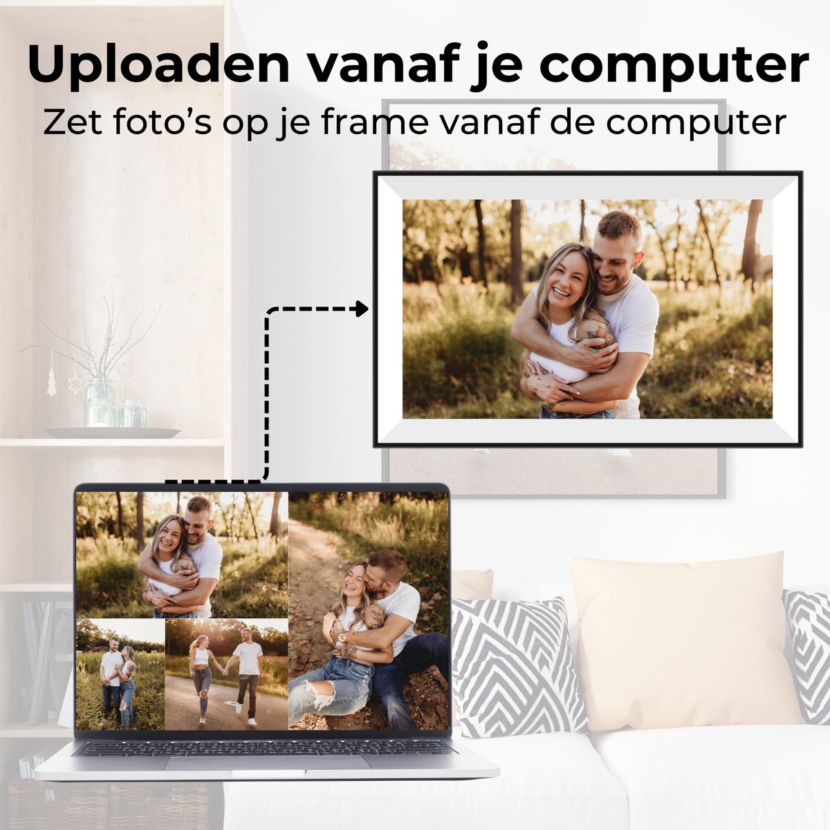 Naevy Digitale Fotolijst 10.1 inch – Digitaal Fotolijstje – HD Display – Met WiFi Verbinding & Touchscreen – Frameo App – 16 GB Intern Geheugen — cadeau in Wonen & Interieur - foto 5