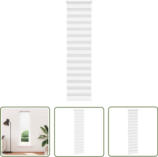 vidaXL - Store enrouleur Zebra - 55x200 - cm - largeur du tissu - 50,9 - cm - polyester - blanc