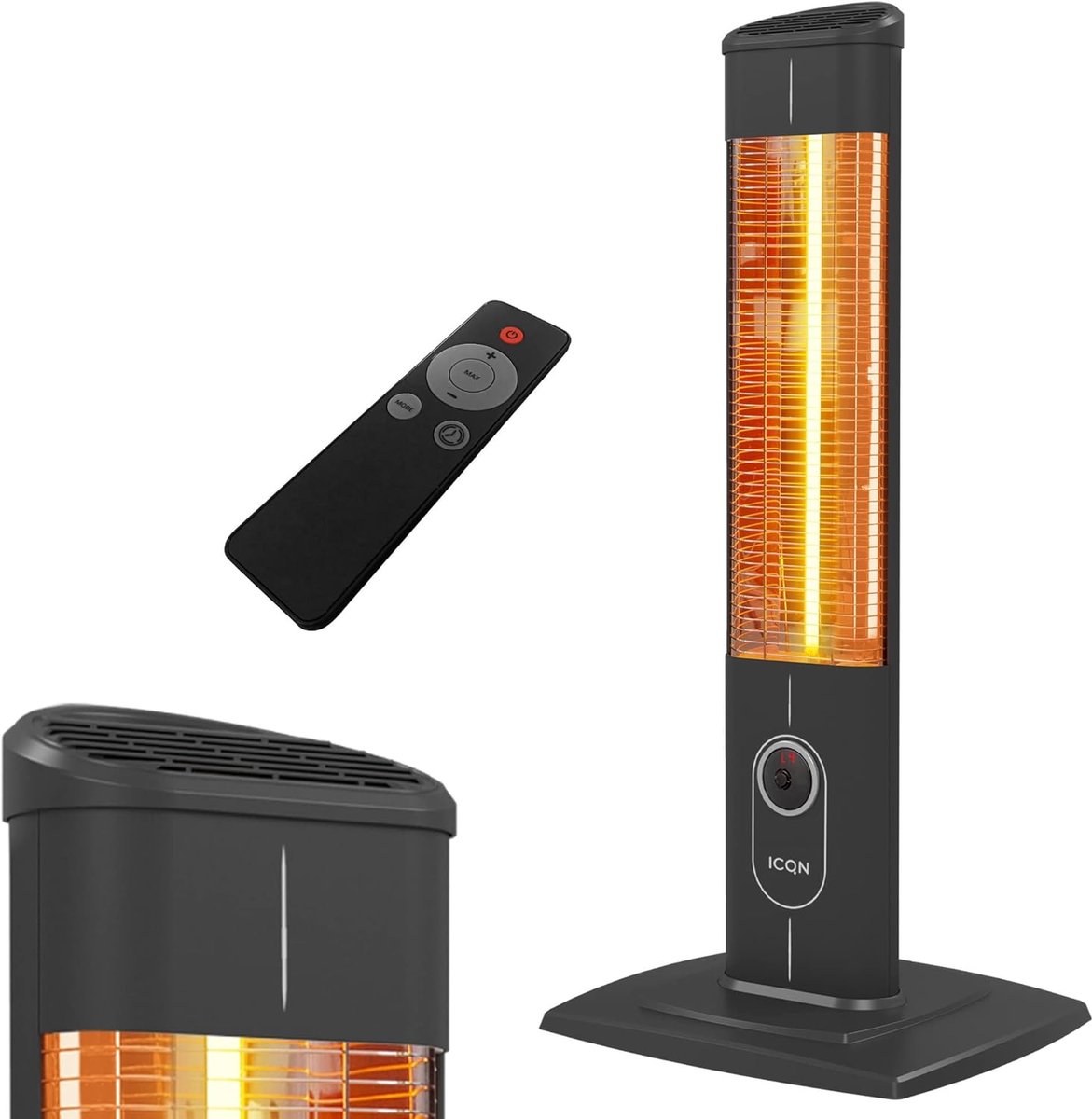 Vrijstaande Kachel 2300 W - Infrarood Terrasverwarmer met Afstandsbediening en 4 Warmtestanden