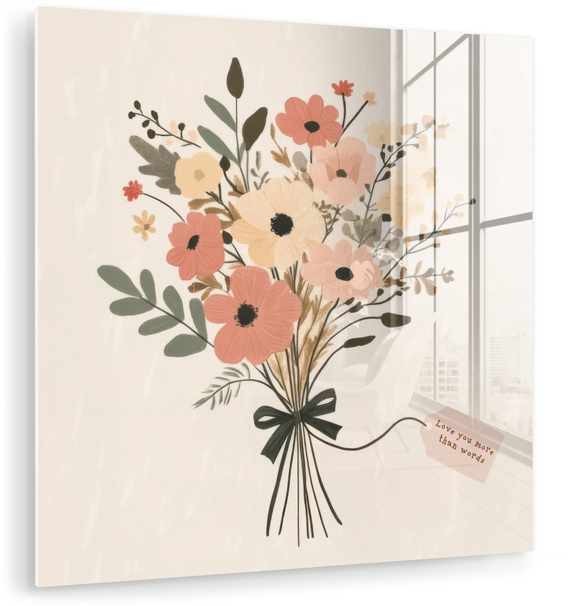Bloemen - Quote - Beige - Lint