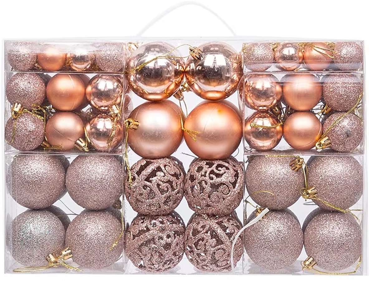 Kerstballen 100 stuks Rose Goud