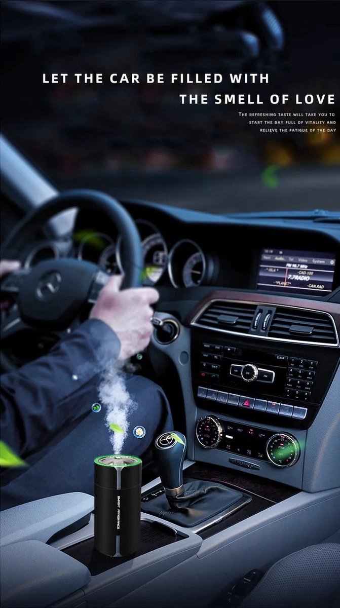 BonBonvibes Auto aroma diffuser - Auto parfum diffuser - Auto geur diffuser - Humidifer Voor Auto - Car diffuser - Geurverspreider - Met essentiële olie