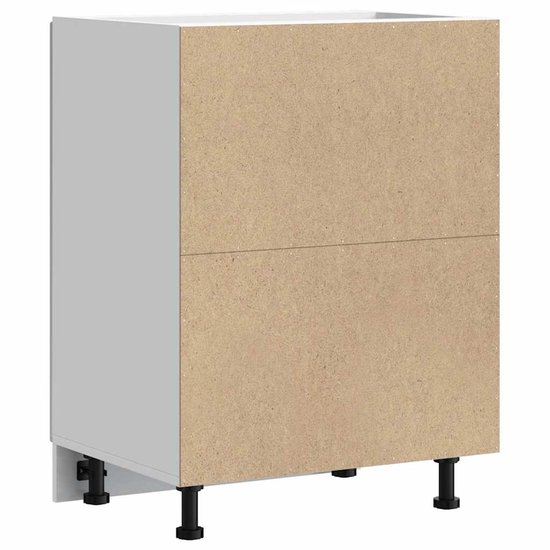 Meuble bas d'évier vidaXL Lucca Wood Blanc - Meuble bas d'évier - Meubles bas d'évier - Meuble bas de Cuisine - Meuble bas d'évier