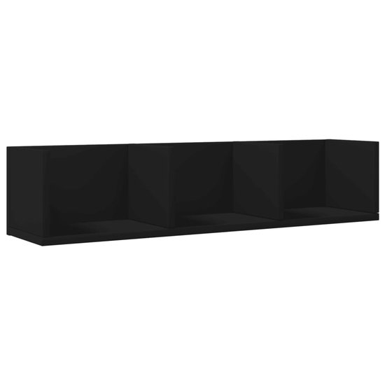VidaXL Wandkast 78x18x71 cm bewerkt hout zwart - Kantoormeubelen Plus