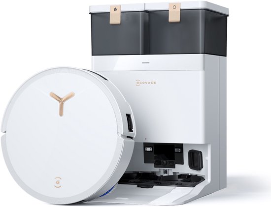 ECOVACS Deebot T50 Max Pro Omni (wit) - Robotstofzuiger met Dweilfunctie - Zuigkracht 18.500 Pa - All in one omni station
