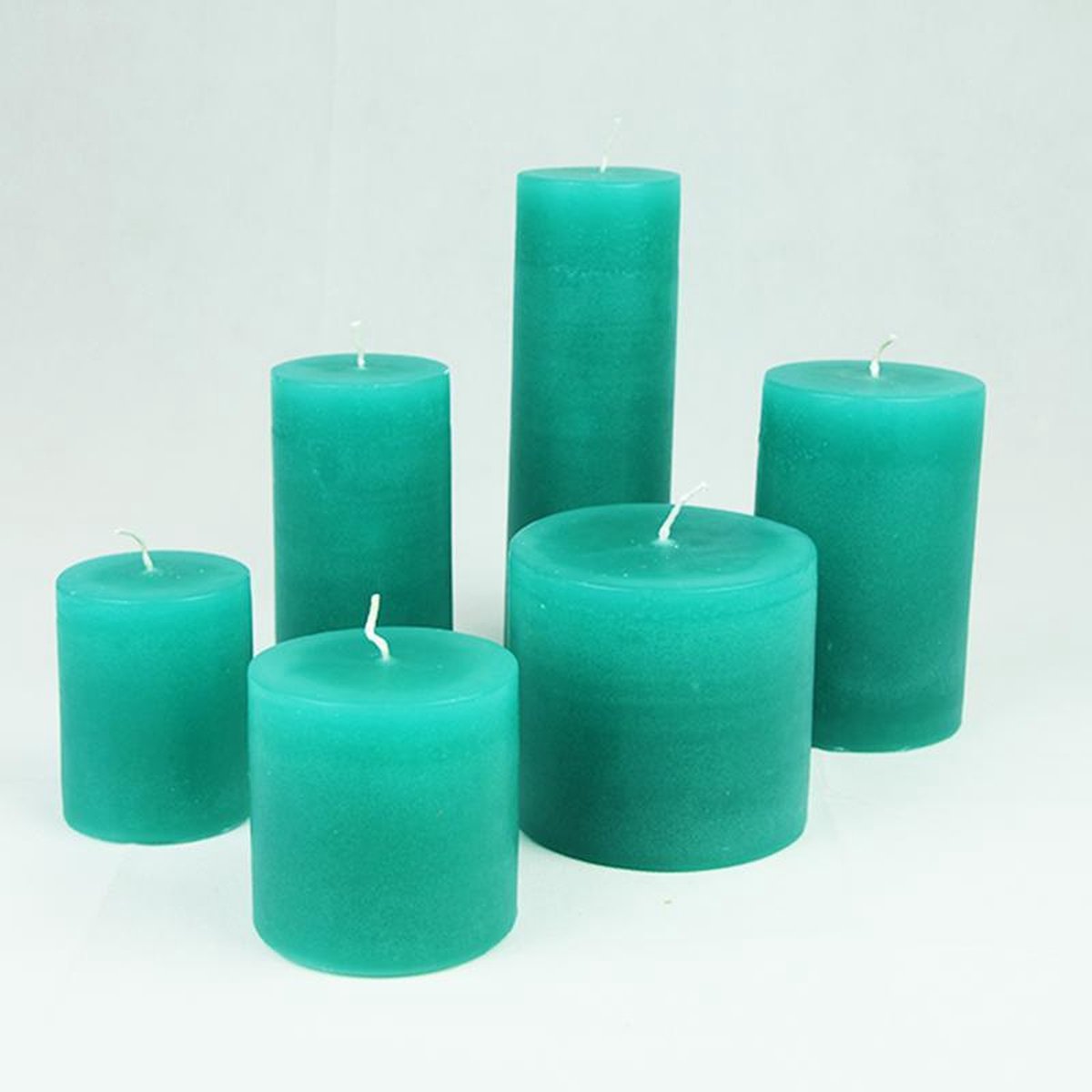 DW4Trading® Kaarsen turquoise 8x6 8x8 10x10 13x6,5 13x8 19,5x6,5cm set van  6 | bol.com